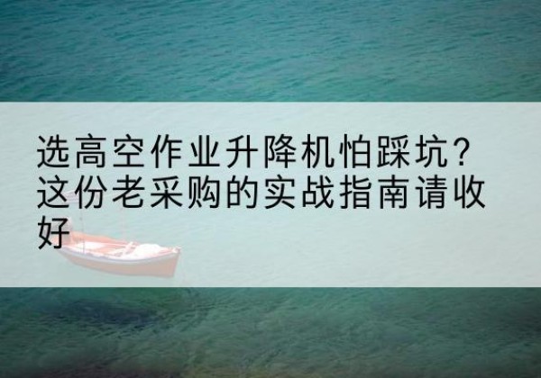 信宜高空作业升降机厂家推荐-选高空作业升降机怕踩坑？这份老采购的实战指南请收好